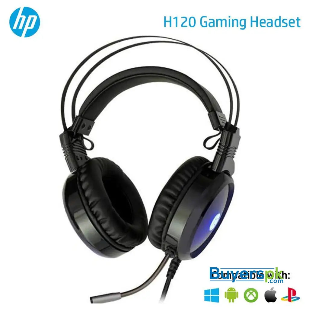 HP H120 USB 2 Pin Gaming Headset with Mic Control (Black) - Headset HP H120 USB 2 Pin Gaming Headset with Mic Control (Black) - Headset